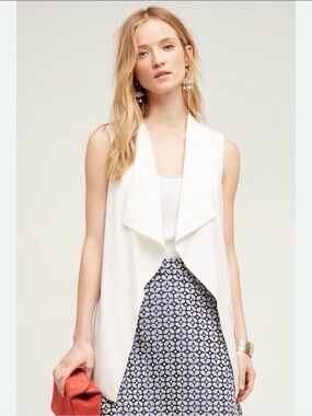 elevenses White Draped Vest Top